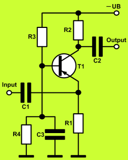 common-base circuit with PNP transistor