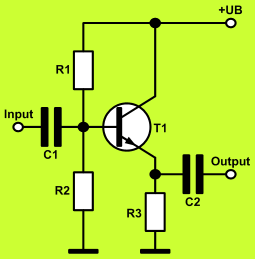 common-collector circuit with NPN transistor