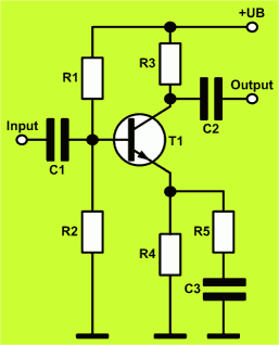 common-emitter circuit with NPN transistor