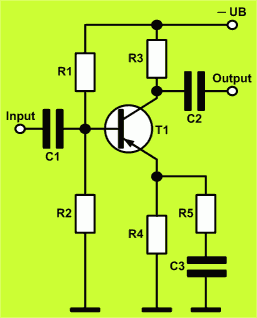 common-emitter circuit with PNP transistor