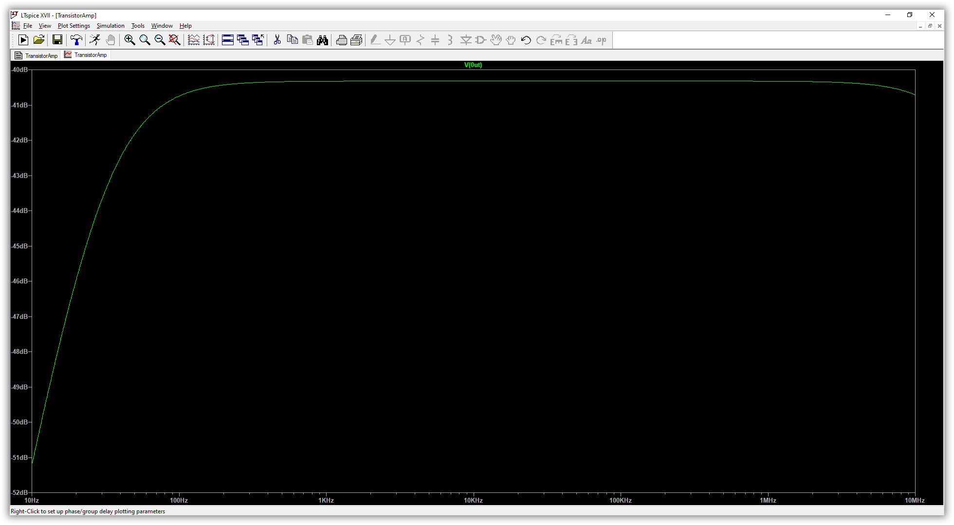 LTspice simulation of a common-emitter circuit